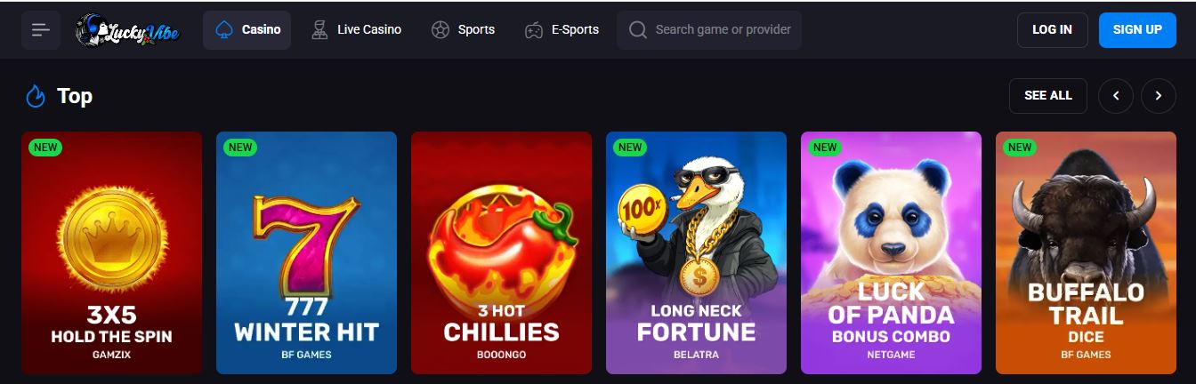 Play top new slot games from popular providers